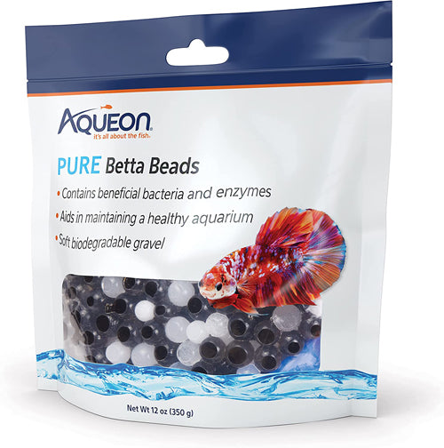Aqueon Betta Beads Black White, 1ea/One Pouch