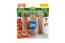 Nylabone Healthy Edibles AllNatural Long Lasting Bacon Flavor Chew Treats 3 Count, Bacon, 1ea/SMall/Regular