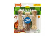 Nylabone Healthy Edibles AllNatural Long Lasting Chicken Flavor Dog Chew Treats 3 Count, Chicken, 1ea/SMall/Regular