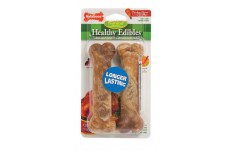 Nylabone Healthy Edibles AllNatural Long Lasting Chicken Flavor Dog Chew Treats 2 Count, Chicken, 1ea/Medium/Wolf