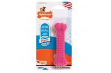 Nylabone Puppy Teething Soothing Flexible Chew Toy Pink Bone, Chicken, 1ea/XS/Petite 1 ct
