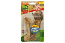 Nylabone Healthy Edibles WILD Natural Long Lasting Bison Flavor Dog Chew Treats Wild Bone, 1ea/Medium/Wolf 2 ct