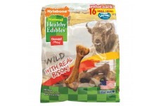 Nylabone Healthy Edibles WILD Natural Long Lasting Bison Flavor Dog Chew Treats Wild Bone, 1ea/SMall/Regular 16 ct