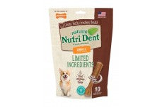 Nylabone Nutri Dent Natural Dental Filet Mignon Flavored Chew Treats 10 Count Small - Up To 15 Ibs.