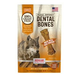 Nylabone Primal Instinct Chicken Dog Dental Chews 10 count Small/Regular - Up to 25 lbs.