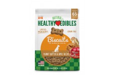 Nylabone Healthy Edibles Biscuits Grain Free Dog Treats Peanut Butter Apple, 1ea/12 oz