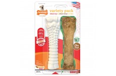 Nylabone Healthy Edibles Dog Chew Treat and Power Chew Textured Chew Toy Variety Pack Roast Beef and Chicken Flavor X-Large/Souper - 50+ Lb