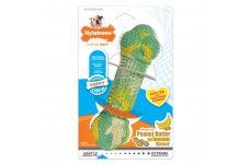 Nylabone Just for Puppies Double Action Bone Puppy Dog Teething Chew Toy Banana Peanut Butter, 1ea/Medium/Wolf 1 ct