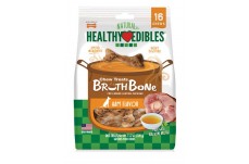 Nylabone Healthy Edibles Broth Bone All Natural Dog Treats Made With Real Bone Broth 16 count, 1ea/Regular Up To 25 Ibs.