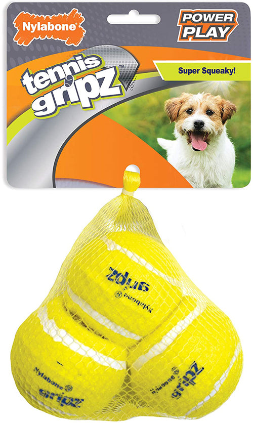 Nylabone Power Play Dog Tennis Ball Gripz Tennis, 1ea/SMall 3 ct