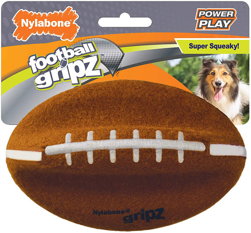 Nylabone Power Play Dog Football Gripz Football, 1ea/Large 8.5 in 1 ct