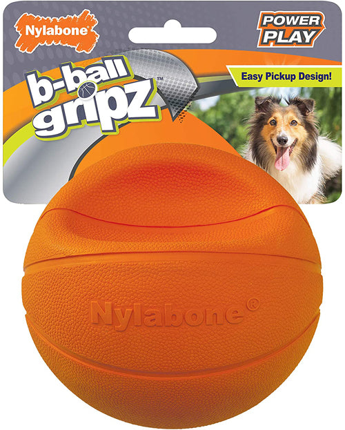Nylabone Power Play Dog Basketball BBall Gripz Basketball, 1ea/Medium 1 ct