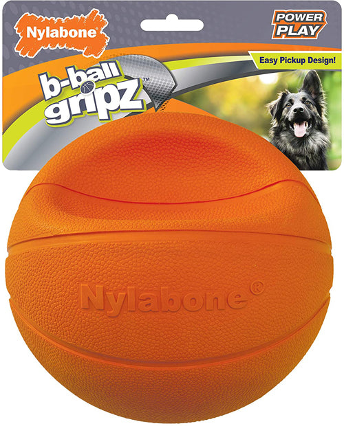 Nylabone Power Play Dog Basketball BBall Gripz Basketball, 1ea/Large 1 ct