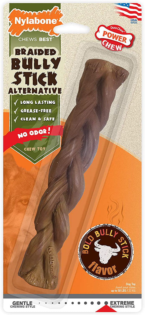 Nylabone Power Chew Alternative Braided Bully Braid Stick Bully, Bully Stick, 1ea/Large/Giant 1 ct