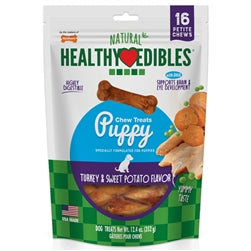 Nylabone Healthy Edibles Puppy Chew Treats Turkey Sweet Potato, 1ea/XS/Petite 16 ct