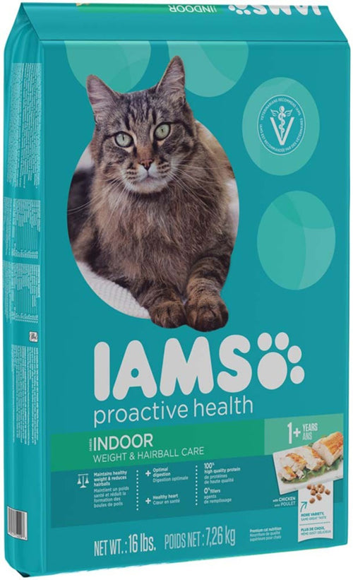 IAMS ProActive Health Adult Indoor Weight & Hairball Care Cat Food 16 lb
