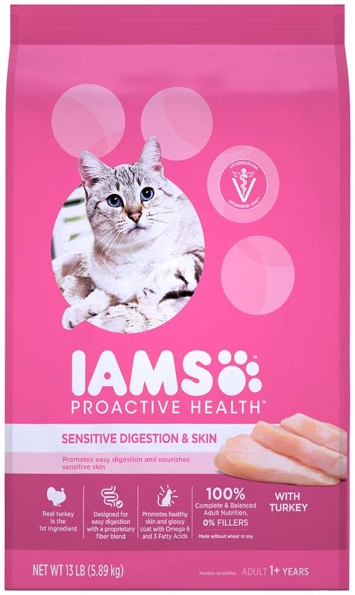 IAMS ProActive Health Sensitive Digestion & Skin Dry Cat Food 6 lb