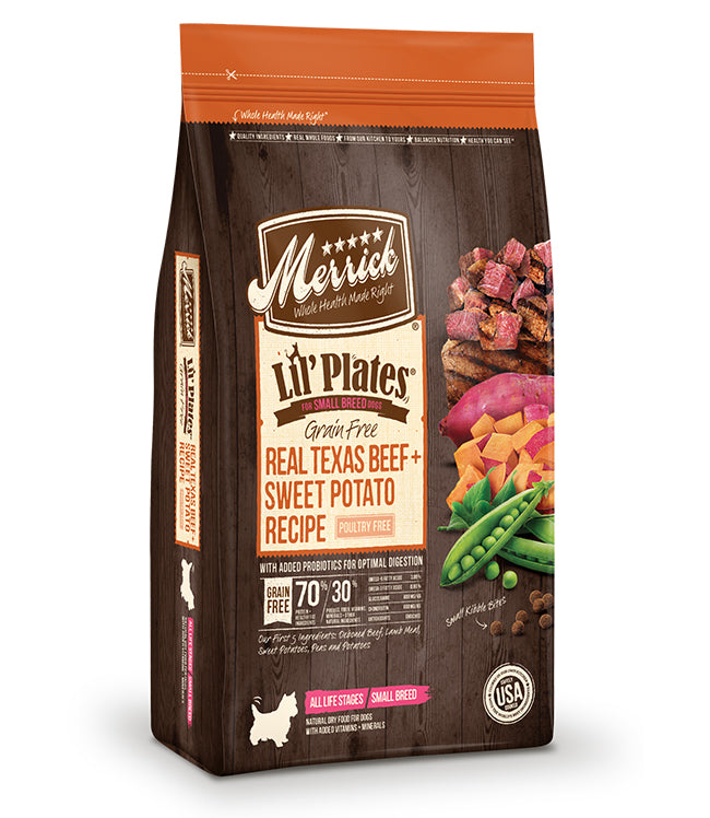 Merrick Lil' Plates Grain Free Real Texas Beef and Sweet Potato Recipe 12Lb