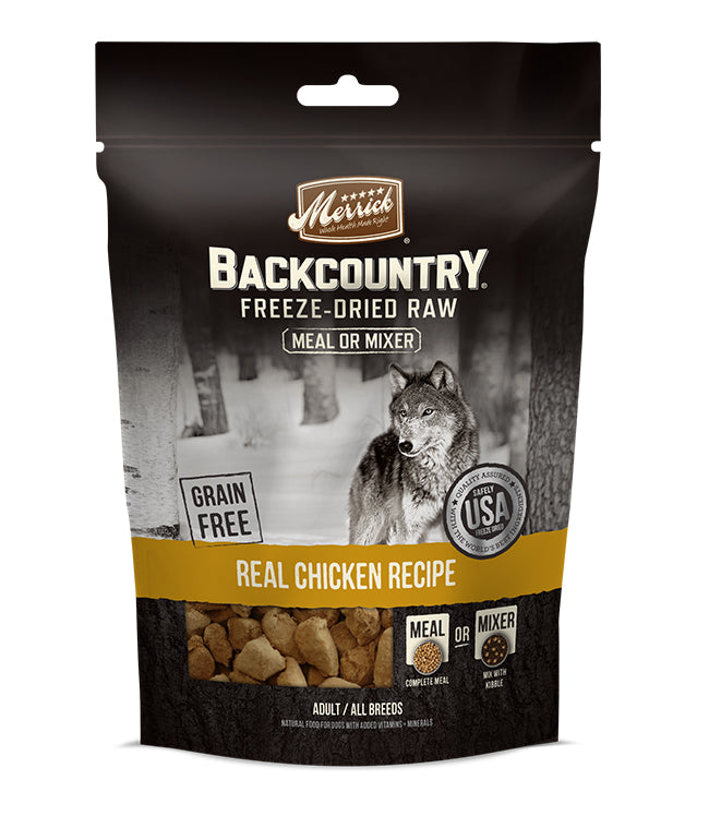 Merrick Backcountry Freeze Dried Raw Meal Mixer Real Chicken Recipe 4 Oz.