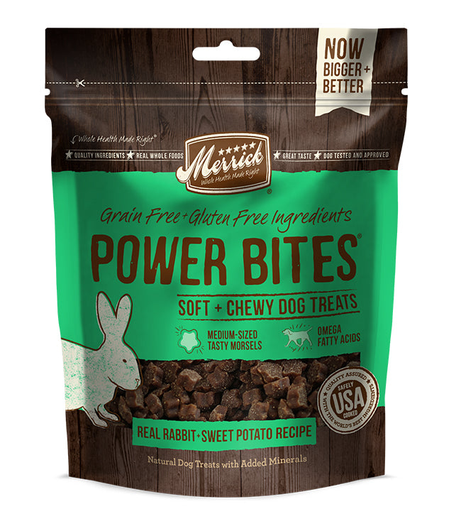 Merrick Power Bites Real Rabbit and Sweet Potato Recipe 6 Oz.(Case Of 6)