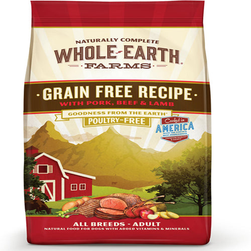 Whole Earth Farms Dog Grain Free Beef Lamb 14Lb