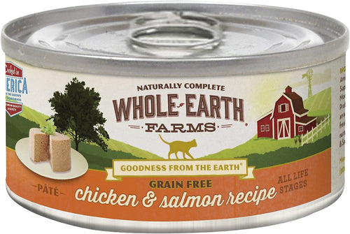 WHOLE EARTH FARMS CAT GRAIN FREE CHICKEN & SALMON 5OZ(Case of 24)