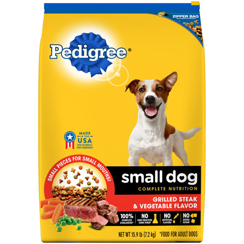 Pedigree Small Dog Complete Nutrition Grilled Steak and Vegetable Dog Food 15.9 Lb