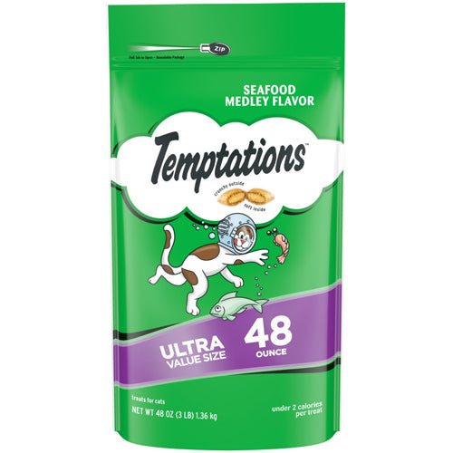 Temptations Classics Crunchy Soft Adult Cat Treats Seafood Medley 48 oz