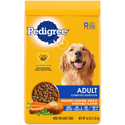 Pedigree Complete Nutrition Adult Dry Dog Food Roasted Chicken, Rice, Vegetable 16 lbs.
