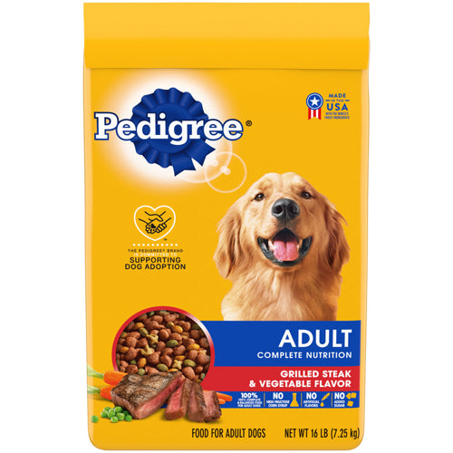 Pedigree Complete Nutrition Adult Dry Dog Food Grilled Steak Vegetable 16 Bs