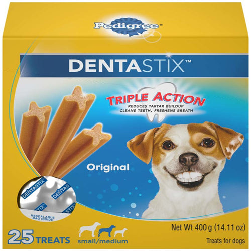 Pedigree Dentastix Chicken Flavor Dog Dental Treat 14.11 Oz, 25 Ct, Small/Medium