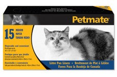 Petmate Litter Pan Liners Clear 15 Ct, Medium