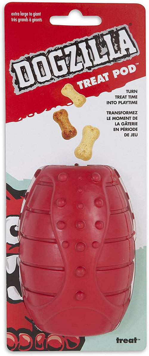 Dogzilla Treat Pod Dog Toy Red Large