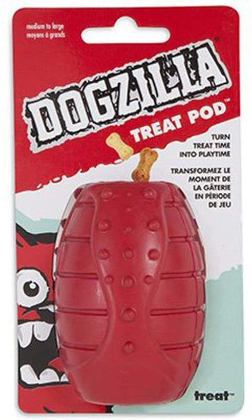 Dogzilla Treat Pod Dog Toy Red Medium