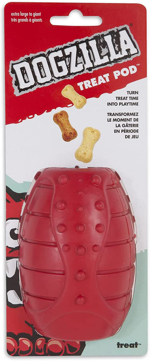 Dogzilla Treat Pod Dog Toy Red Small