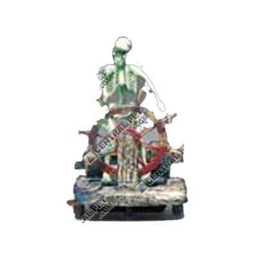 Penn-Plax Skeleton wheel Air Aquarium Ornament Skeleton at the Wheel Multi-Color