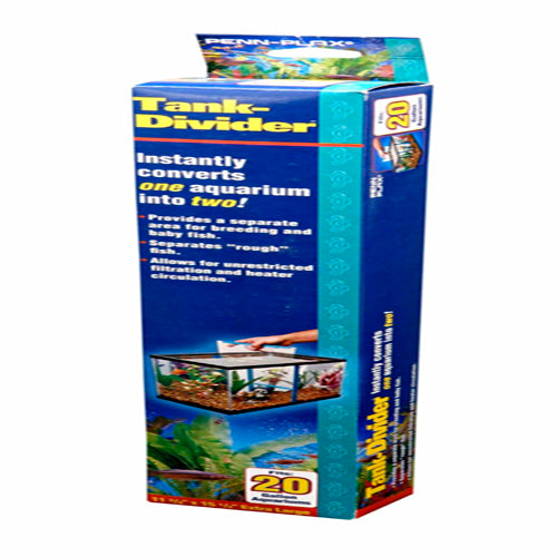 Penn-Plax Tank Divider Clear, Blue 11.37 in x 15.5 in Extra-Large