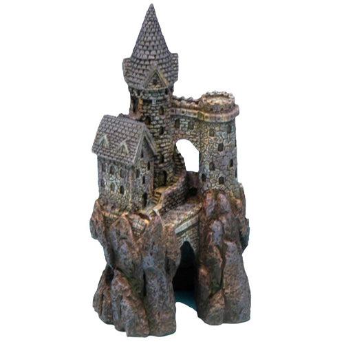 Penn-Plax Magic Castle Aquarium Ornament Brown, Grey 5.5 in Small