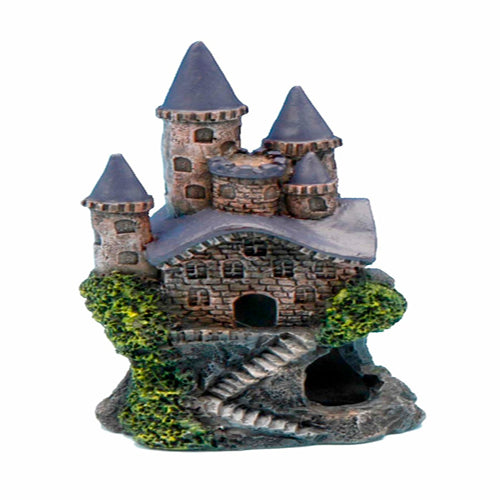 Penn-Plax Magic Castle Aquarium Ornament Brown, Grey 4 in Mini