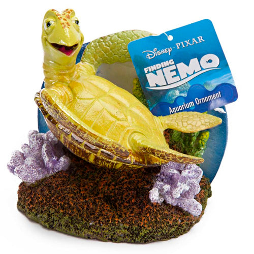 Disney Crush Back Flipping Aquarium Ornament Crush Backflipping Multi-Color 4 In