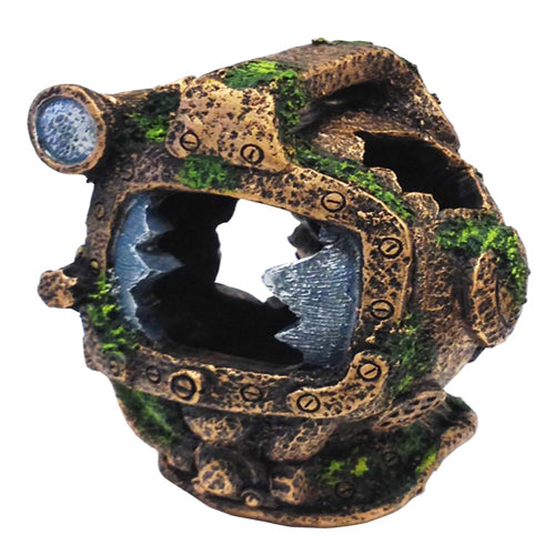 Penn-Plax Diving Helmet Aquarium Ornament Divers Helmet Brown 5.75 in Small