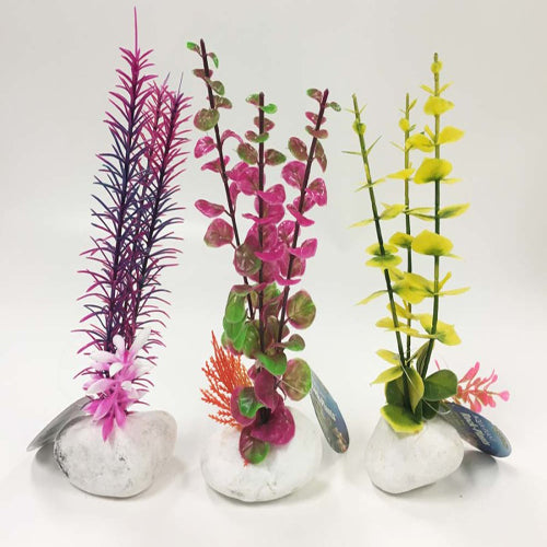 Penn-Plax Rock Aquarium Plant Style Assorted 8 in