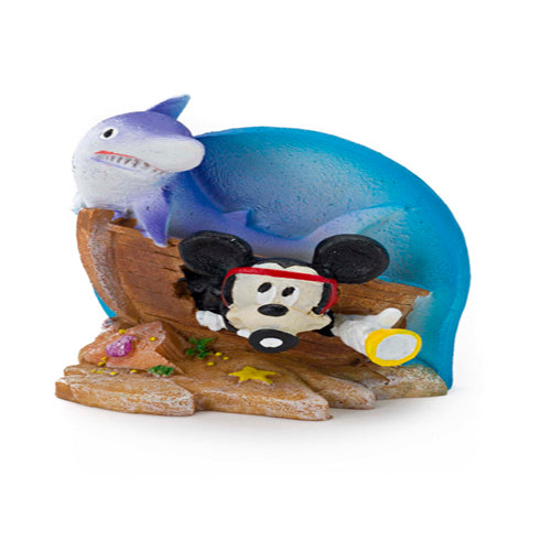 Penn-Plax Disney Mickey Shipwreck With Shark Ornament
