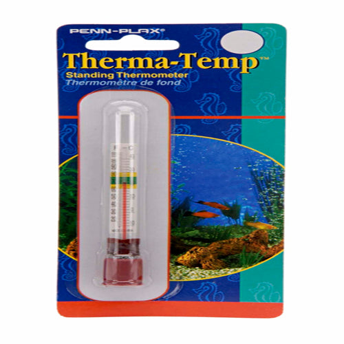 Penn-Plax Therma-Temp Standing Aquarium Thermometer Clear 4.25 in