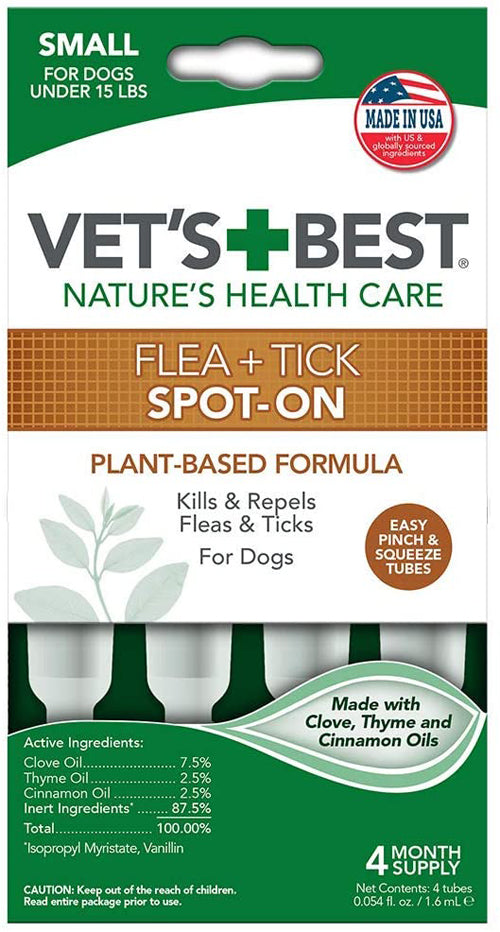 Vet's Best Flea and Tick Spot-On 1.6 ml 4 Count