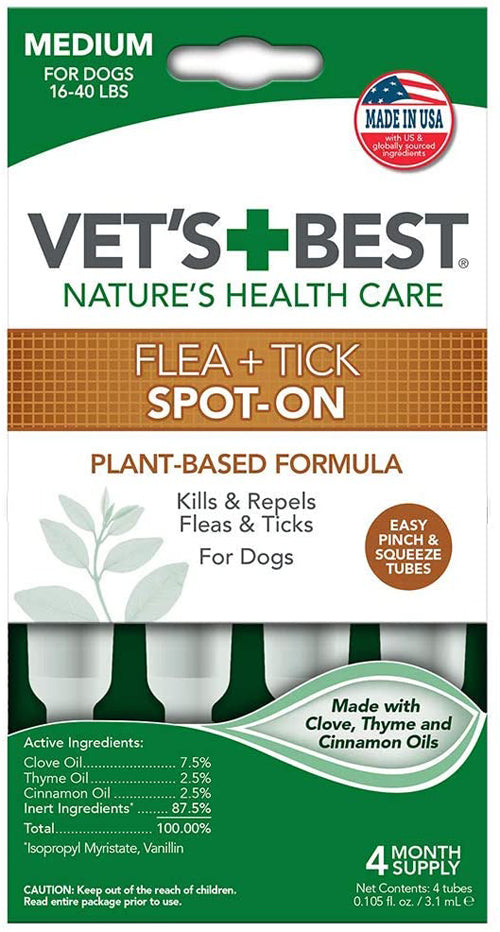 Vet's Best Flea and Tick Spot-On 3.1 ml 4 Count