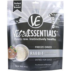 Vital Essentials Freeze Dried Rabbit Mini Patties 14 Oz