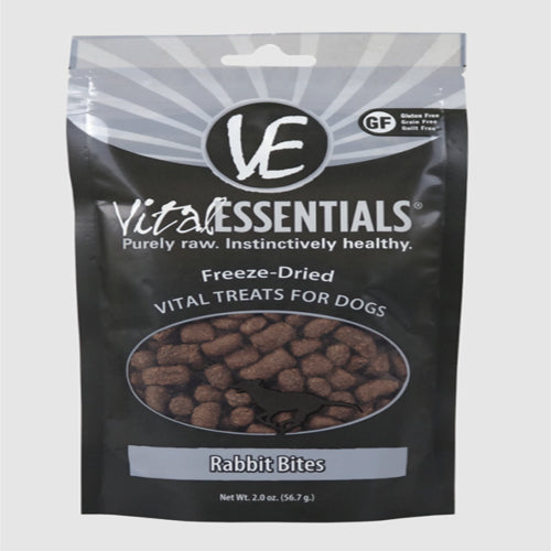 Vital Essentials Dog Freeze-Dried Rabbit Bites Treat 2Oz