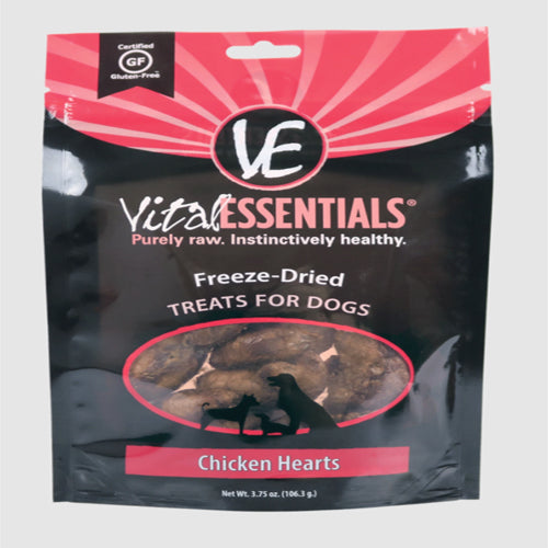Vital Essentials Dog Freeze-Dried Treat Chicken Hearts 3.75Oz