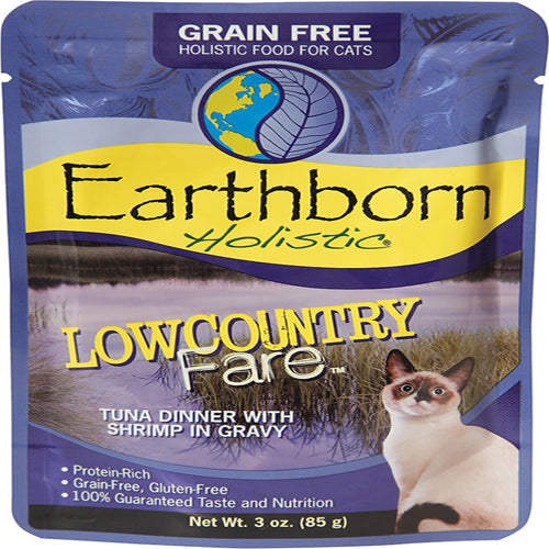 Earthborn Cat Grain-Free Lowcountry Fare Tuna Dinner with Shrimp in in Gravy Pouch 3oz. (Case of 24)
